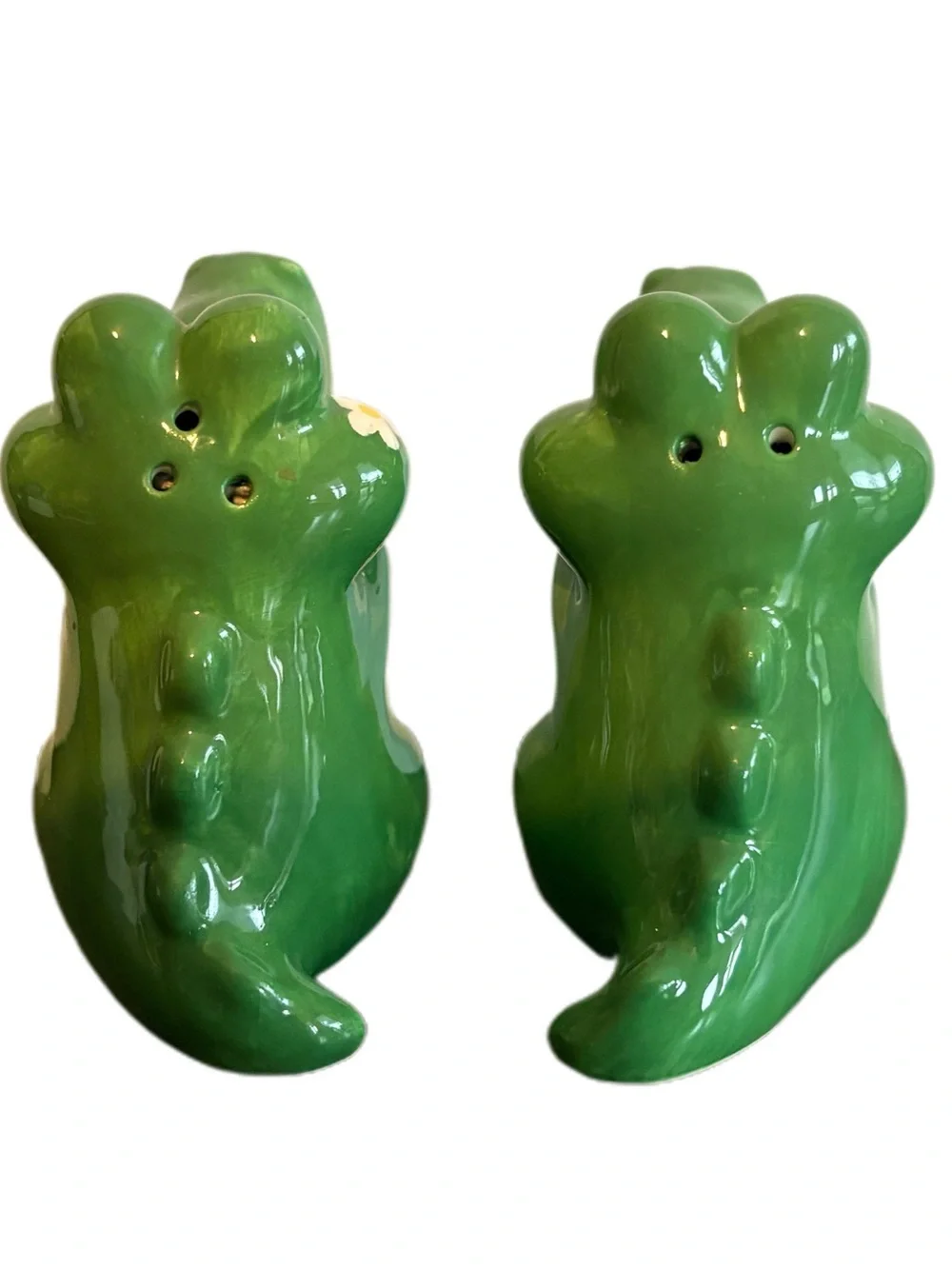 Vintage Ceramic Alligator Salt and Pepper Shakers